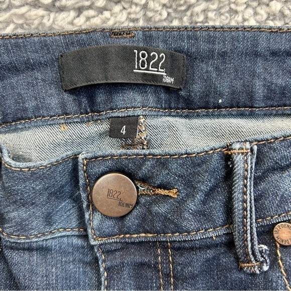 1822 Denim Jeans Womens 4 Skinny Dark Wash Distressed Stretch Casual Basic Denim - Picture 2 of 4